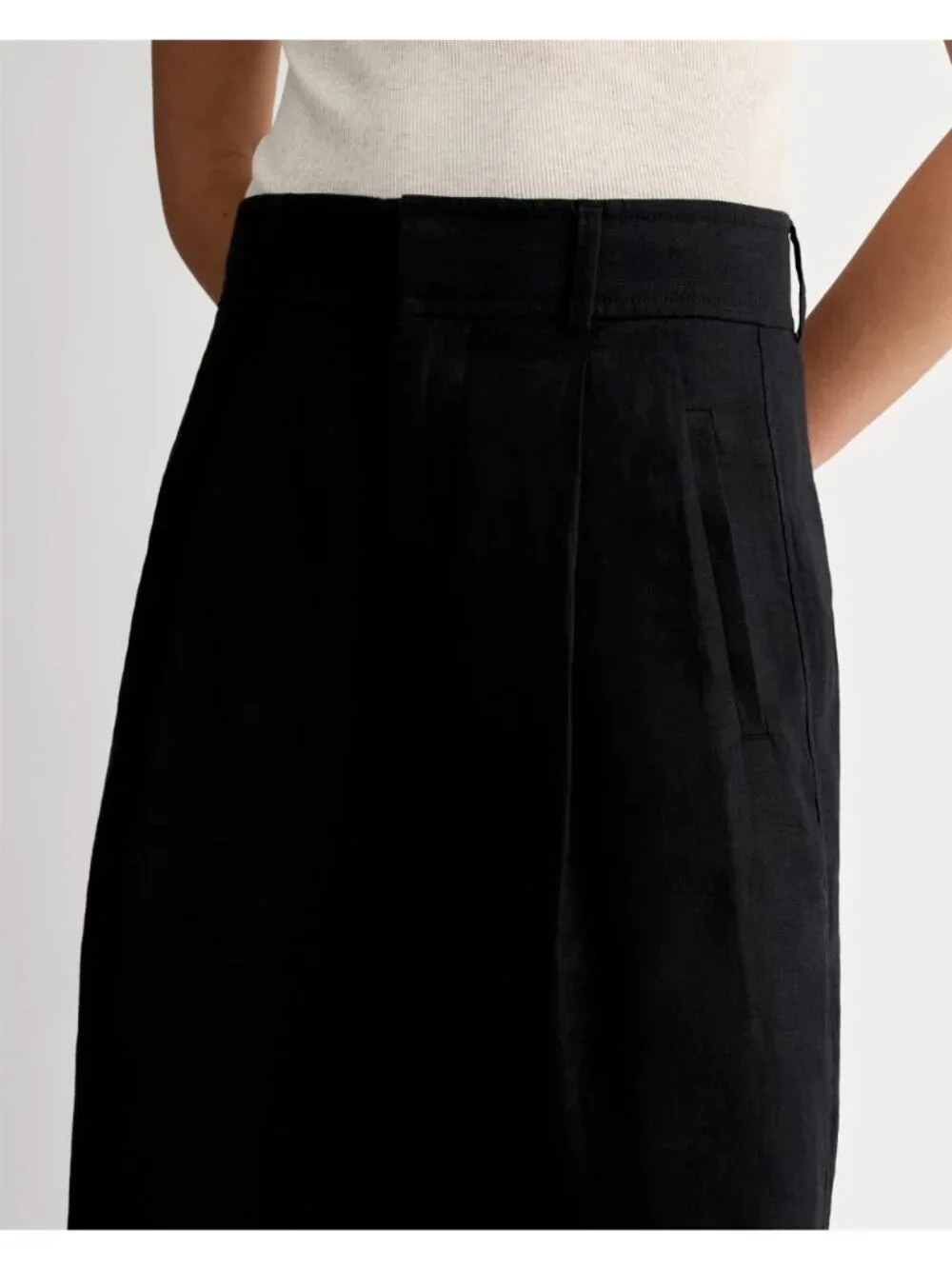 Everlane The Linen Way-High Drape Pants in Black 2 Short New Womens Dressy Trous